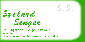 szilard senger business card